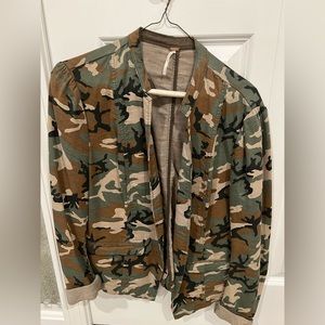 Free People camo blazer
